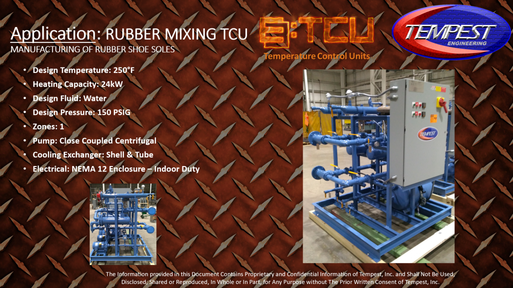 1-Zone 24kW Industrial TCU for Rubber Shoe MFG - Tempest Engineering